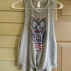 Tank Top with Owl Print